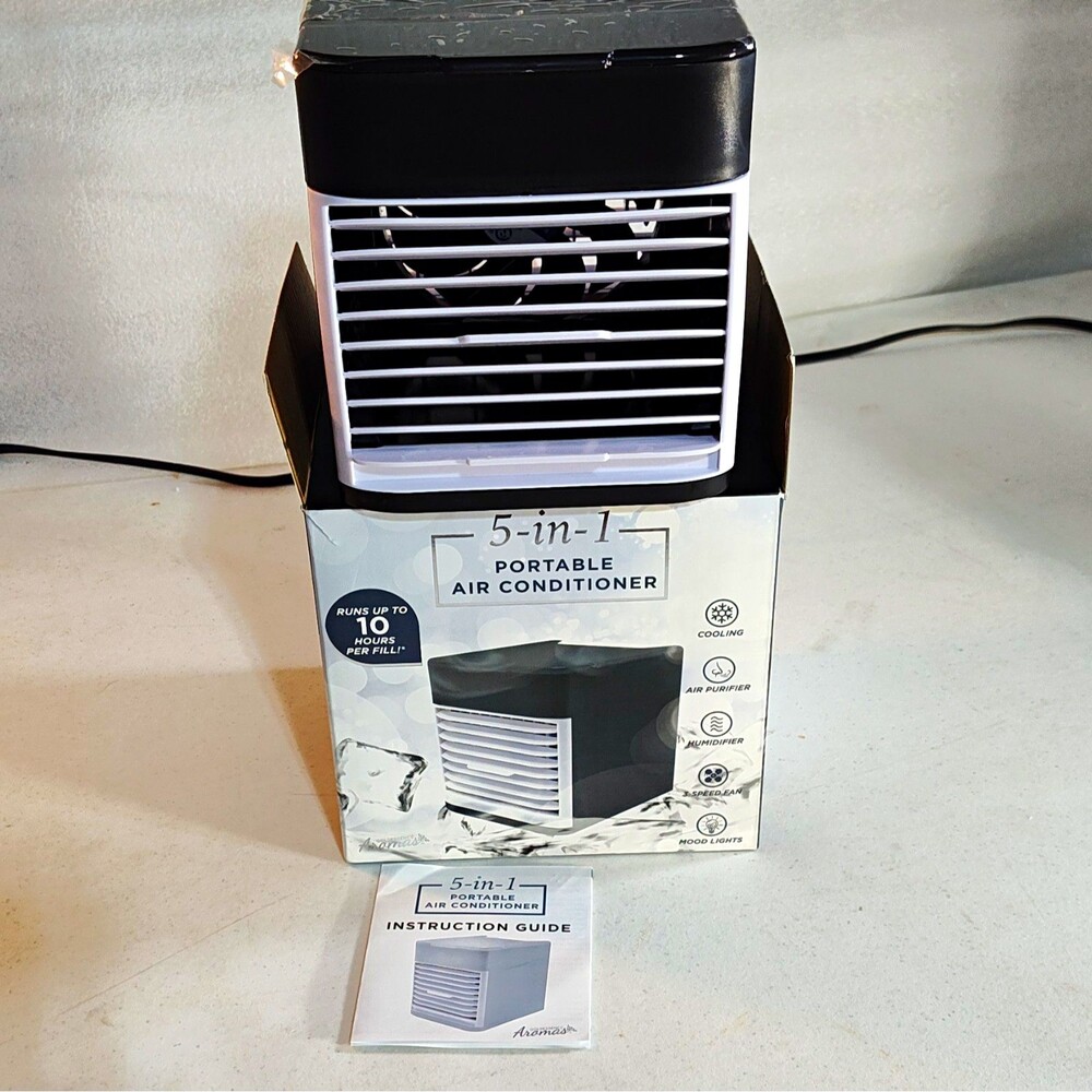 5-in-1 Portable Desktop Evaporative Cooler Humidifier Air Purifier 3-Speed 1345